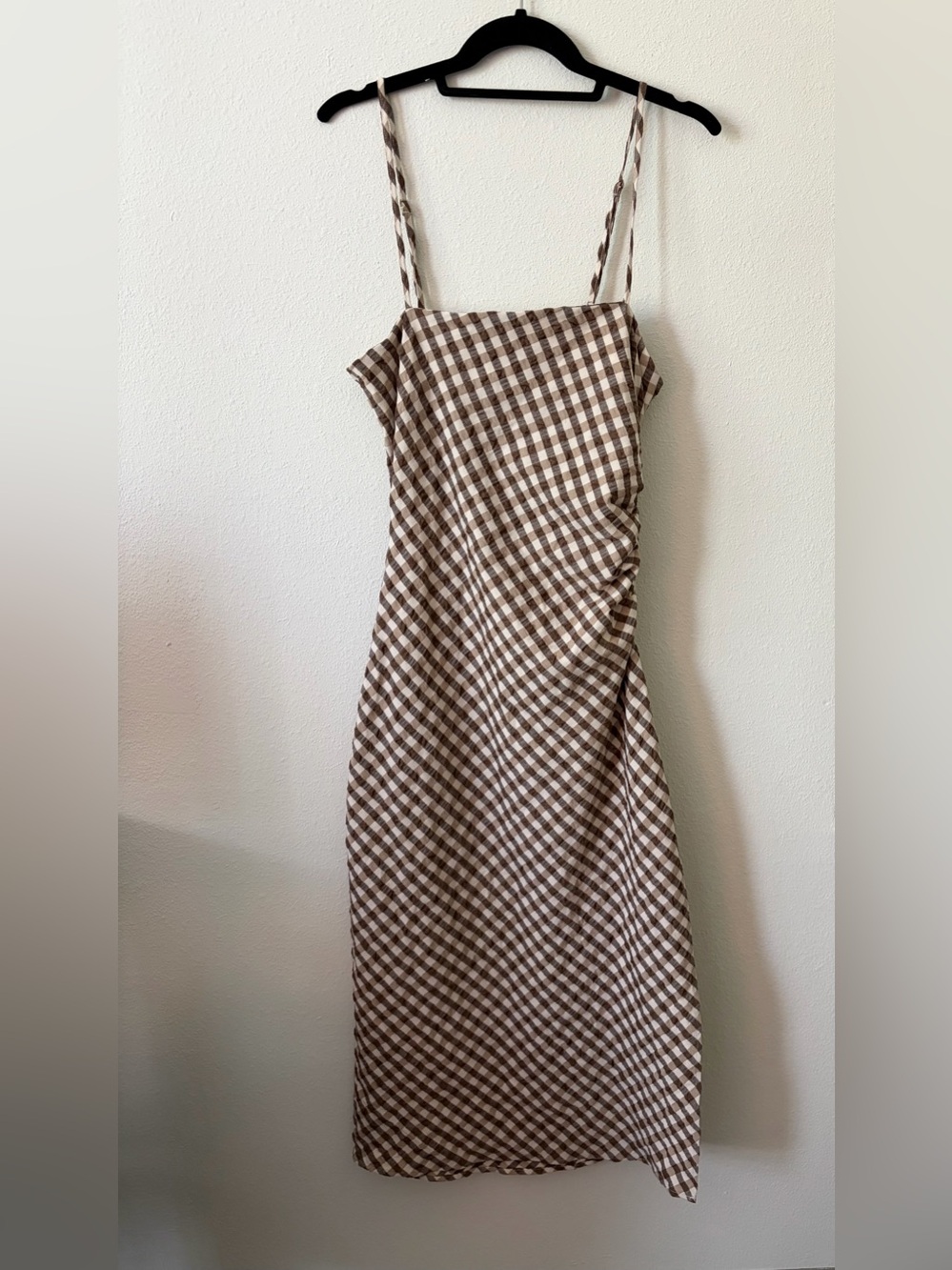 House of Harlow 1960 Brown and White Gingham Midi Dress - Picture 2 of 11